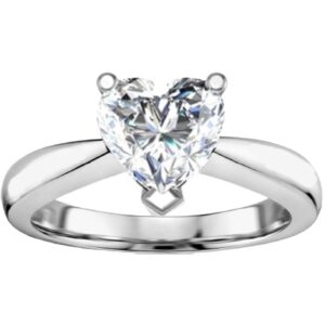 Anillo Solitario en Sólida Plata 925 ley Certificada Mod. Corazón -Ver más variantes-