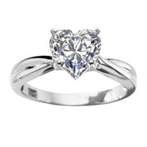 Anillo Sólida Plata 925 ley Certificada Gema Corazón o Redonda Mod. Darling -Ver más variantes-