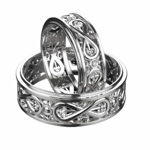 Argollas Sólida Plata 925 ley Certificada Mod. Infinitocruz -Ver más variantes-